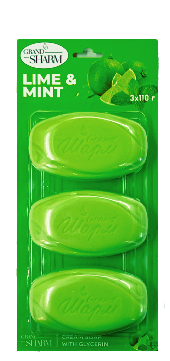 Крем- мило туалетне тверде ТМ "Grand Шарм", марка К "Лайм і М`ята" 330г